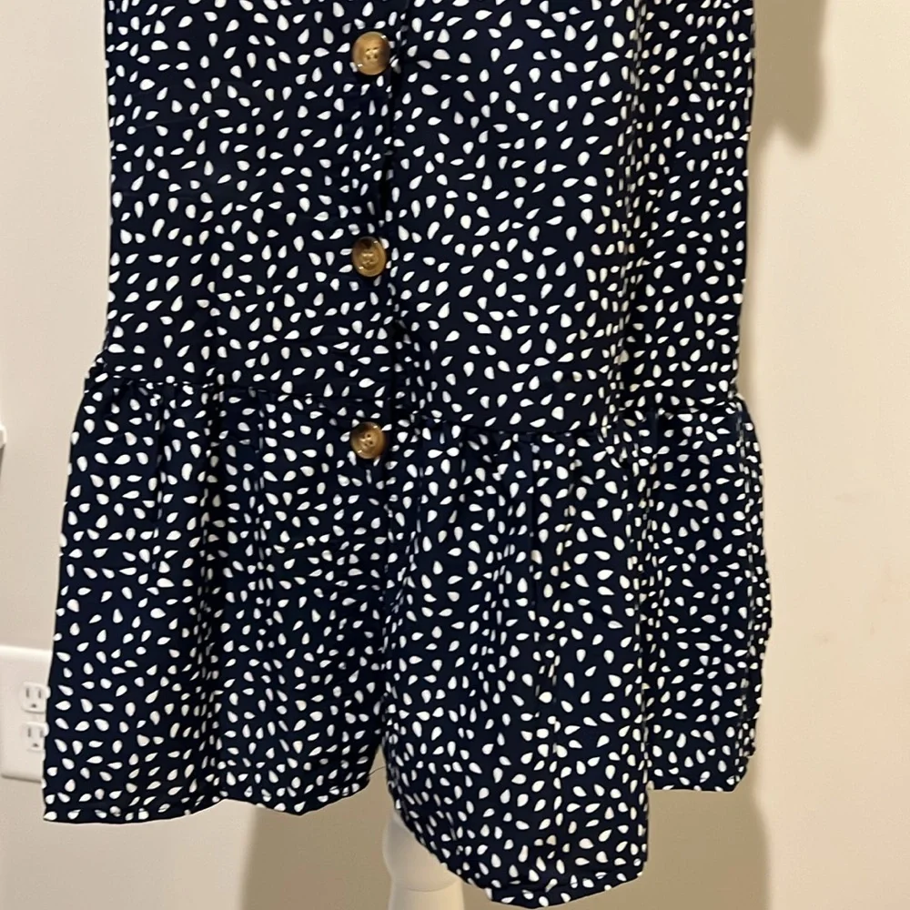 EUC Women’s Small 4 6 Black White Flowy Dress‎ Button Front Comfy Drop Dress